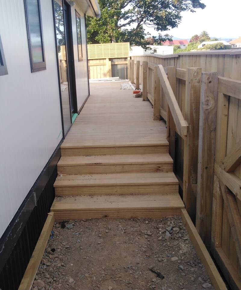 handrail and deck with stairs