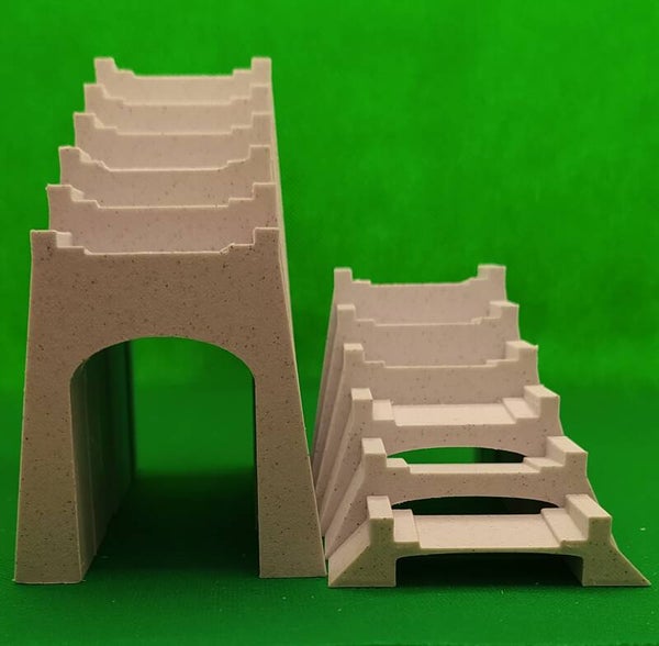 Pilier rampe HO avec insert rail