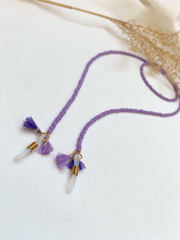 Lila tassle brillenkoordje