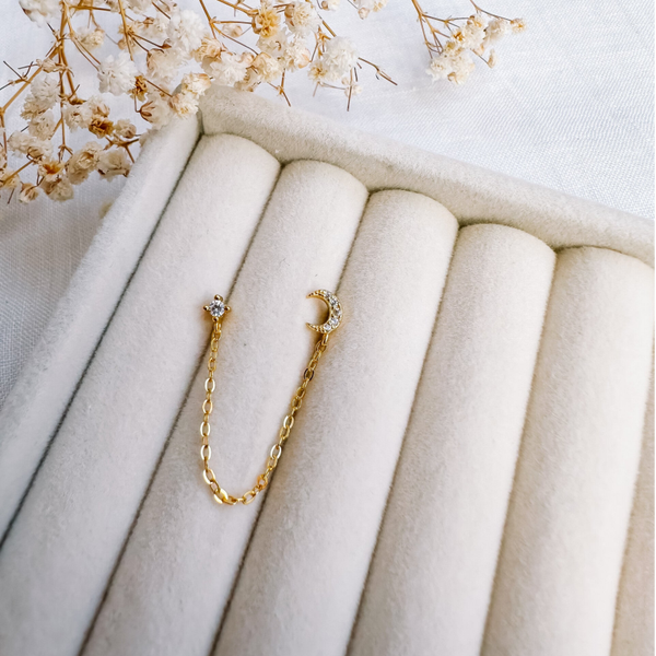 Moon double earring