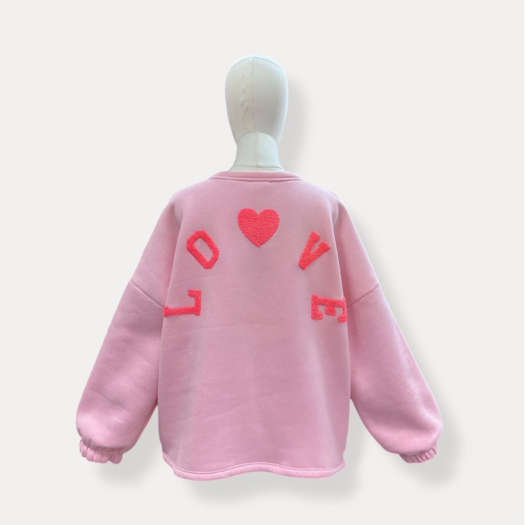 Love sweater coral & pink