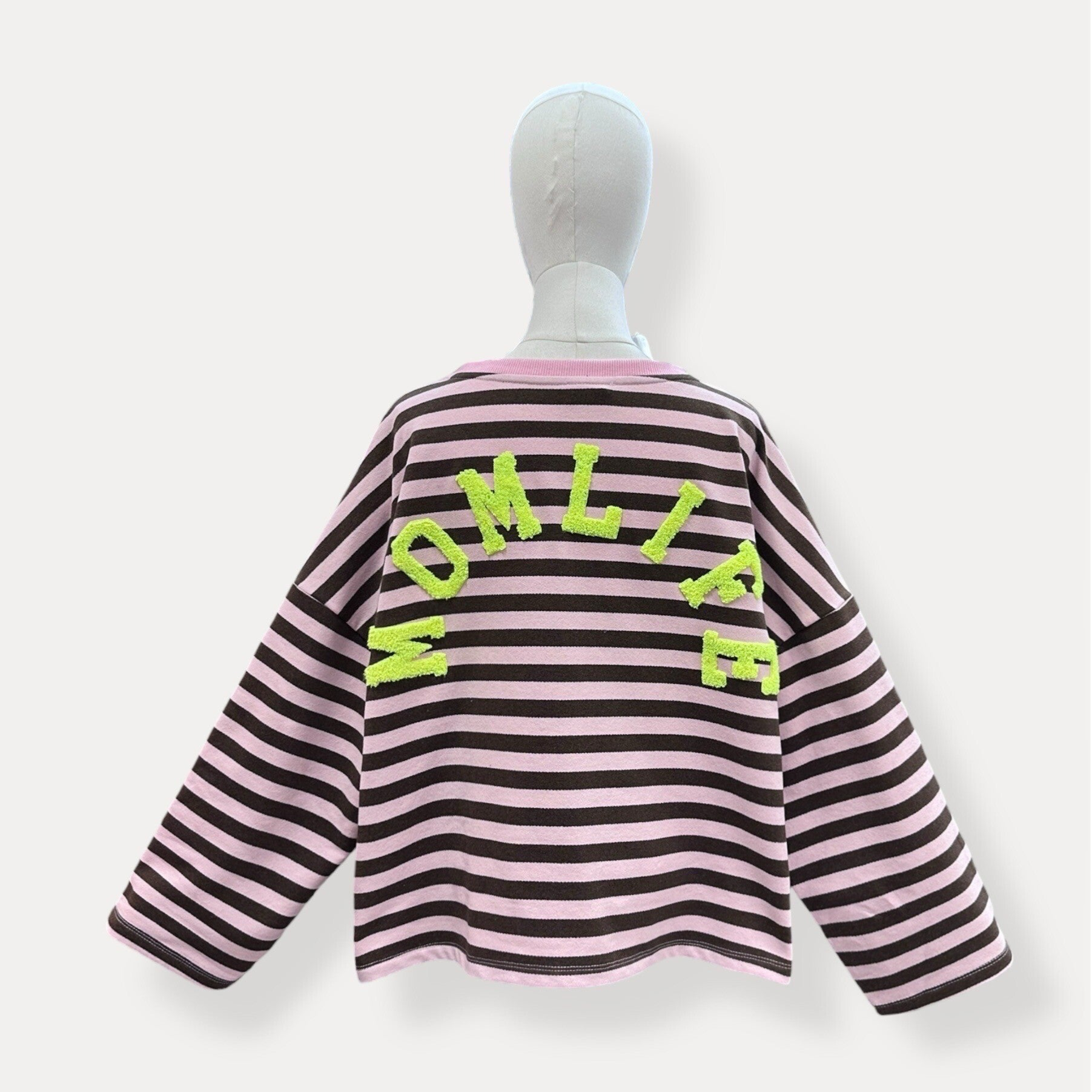 Momlife sweater striped pink