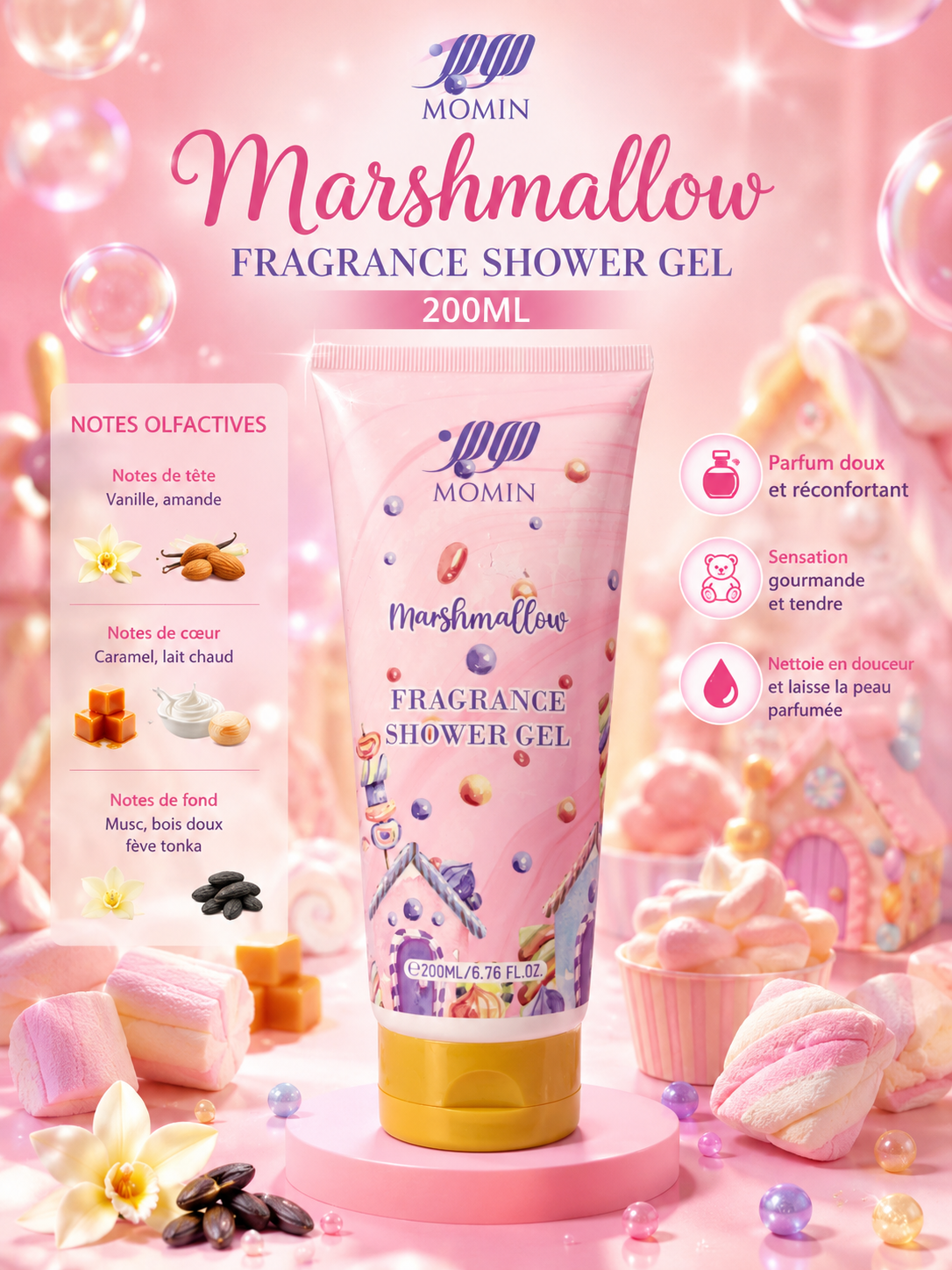 🌸 Gel Douche Marshmallow – 200 ml