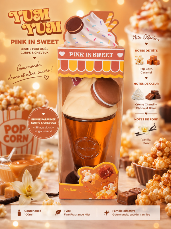 🍿 YUM YUM – PINK IN SWEET  Brume parfumée Corps & Cheveux  100 ml