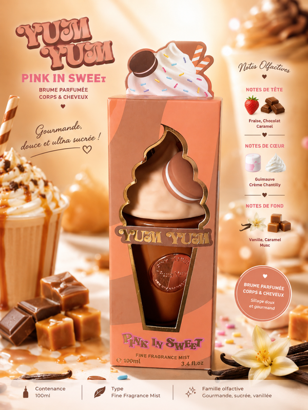 🍓 YUM YUM – PINK IN SWEET | Brume parfumée Corps & Cheveux – 100 ml 🍓