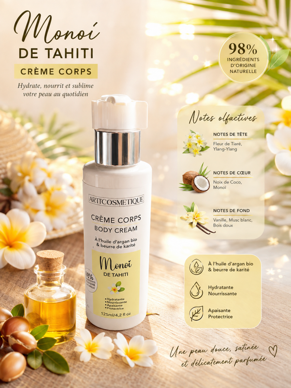 🌴 Crème Corps Monoi de Tahiti  Articosmétique