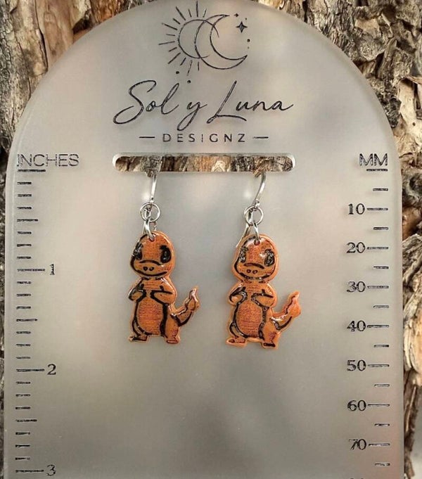 #0220 Charmander earrings, Pokémon clay earrings, resin earrings