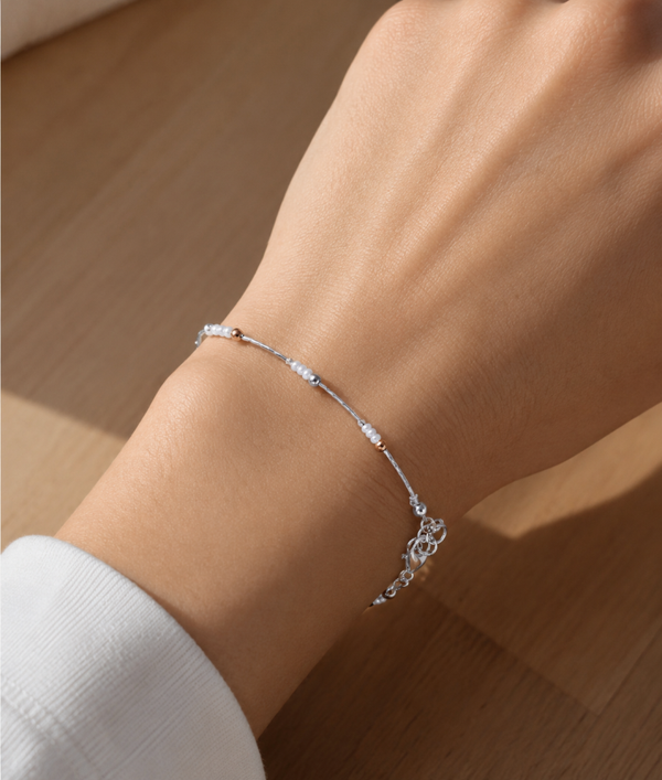 Bracelet perles blanches