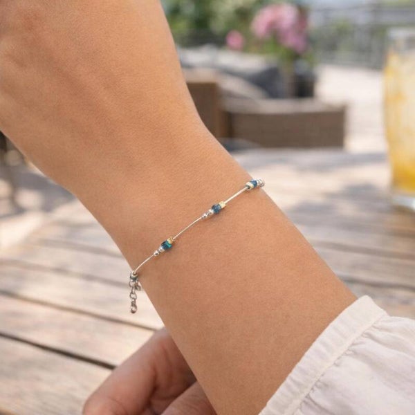 Bracelet perles bleues