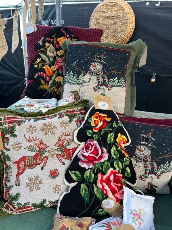Kussen Vintage in kerstboomvorm