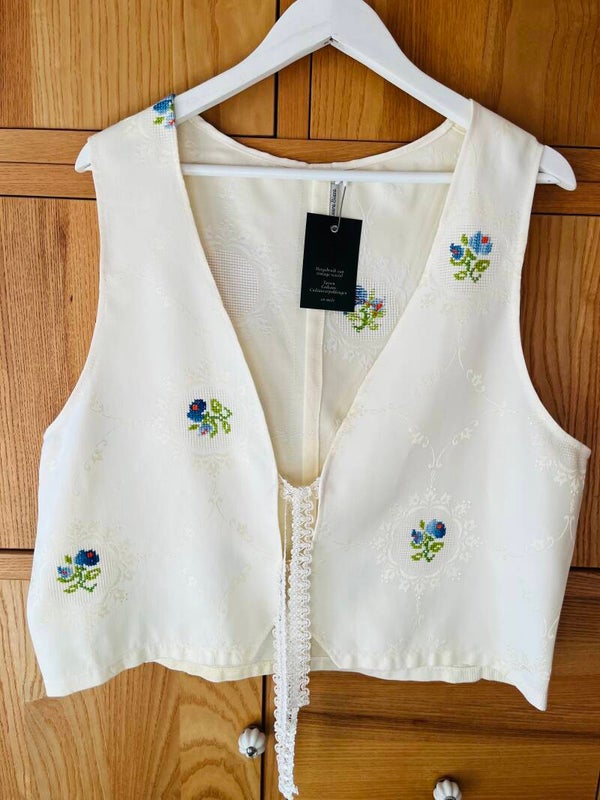 Gilet handgeborduurd damast maat M / L