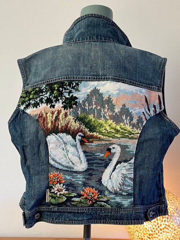 Gilet blauw ‘Zwanenmeer’ maat 48-50