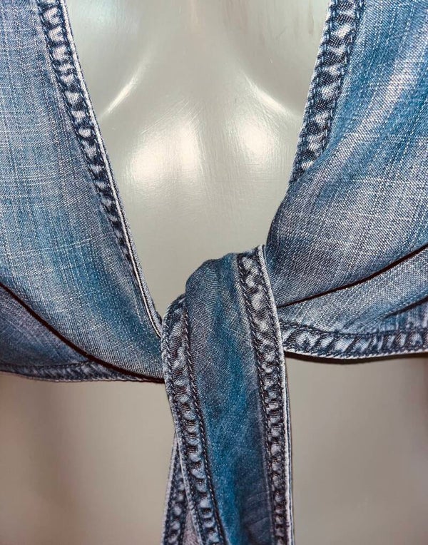 Knoopbloes blauw maat M