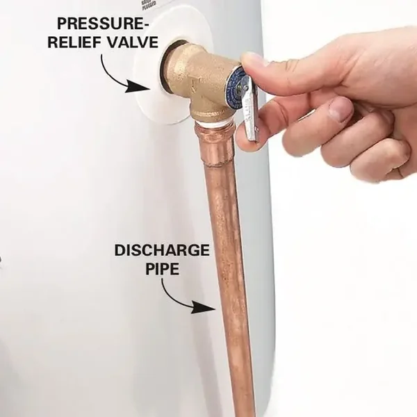 Temperature and Pressure drain piping installation to the outside of home