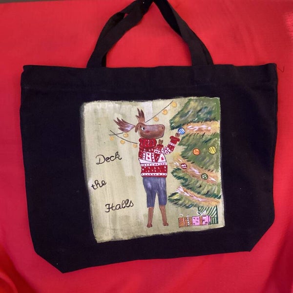 Reindeer Trimming a Tree