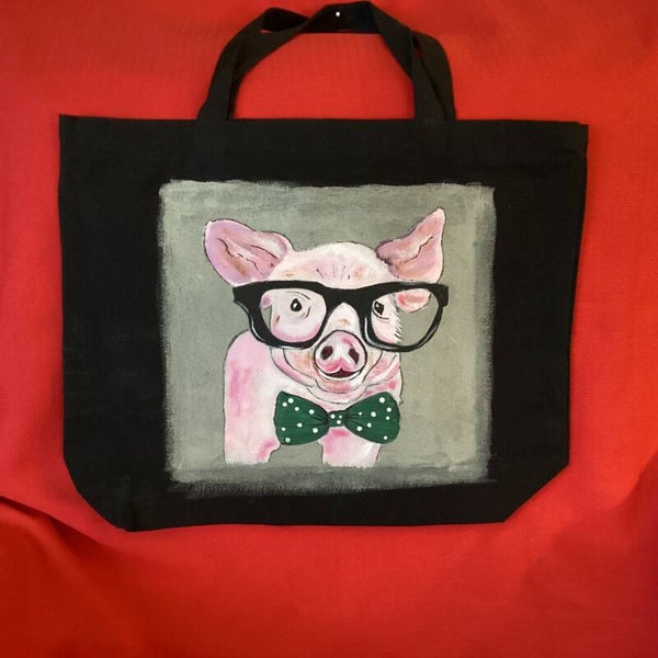 Pig in Glasses with Bowtie