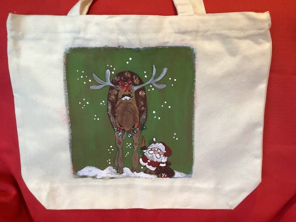 Santa feeding Reindeer