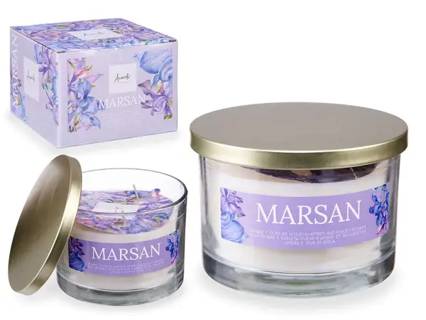 Vela violeta y ambar