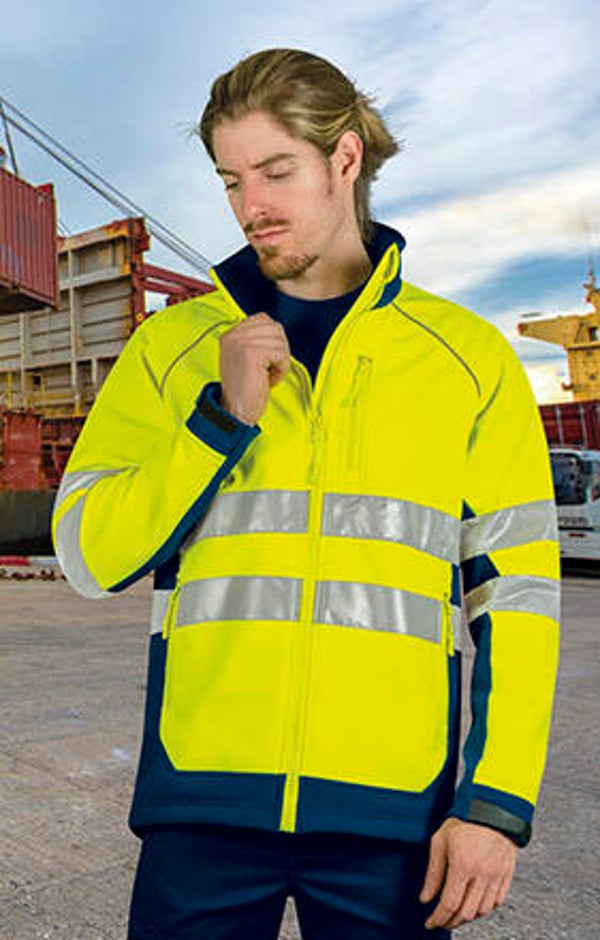 Chaqueta softshell completa alta visibilidad