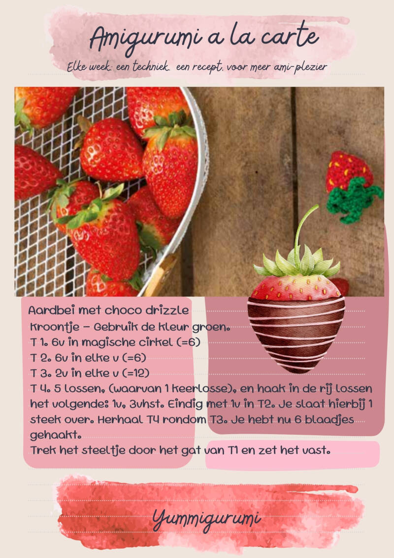 aarbei, haken, gratis haakpatroon, drizzle