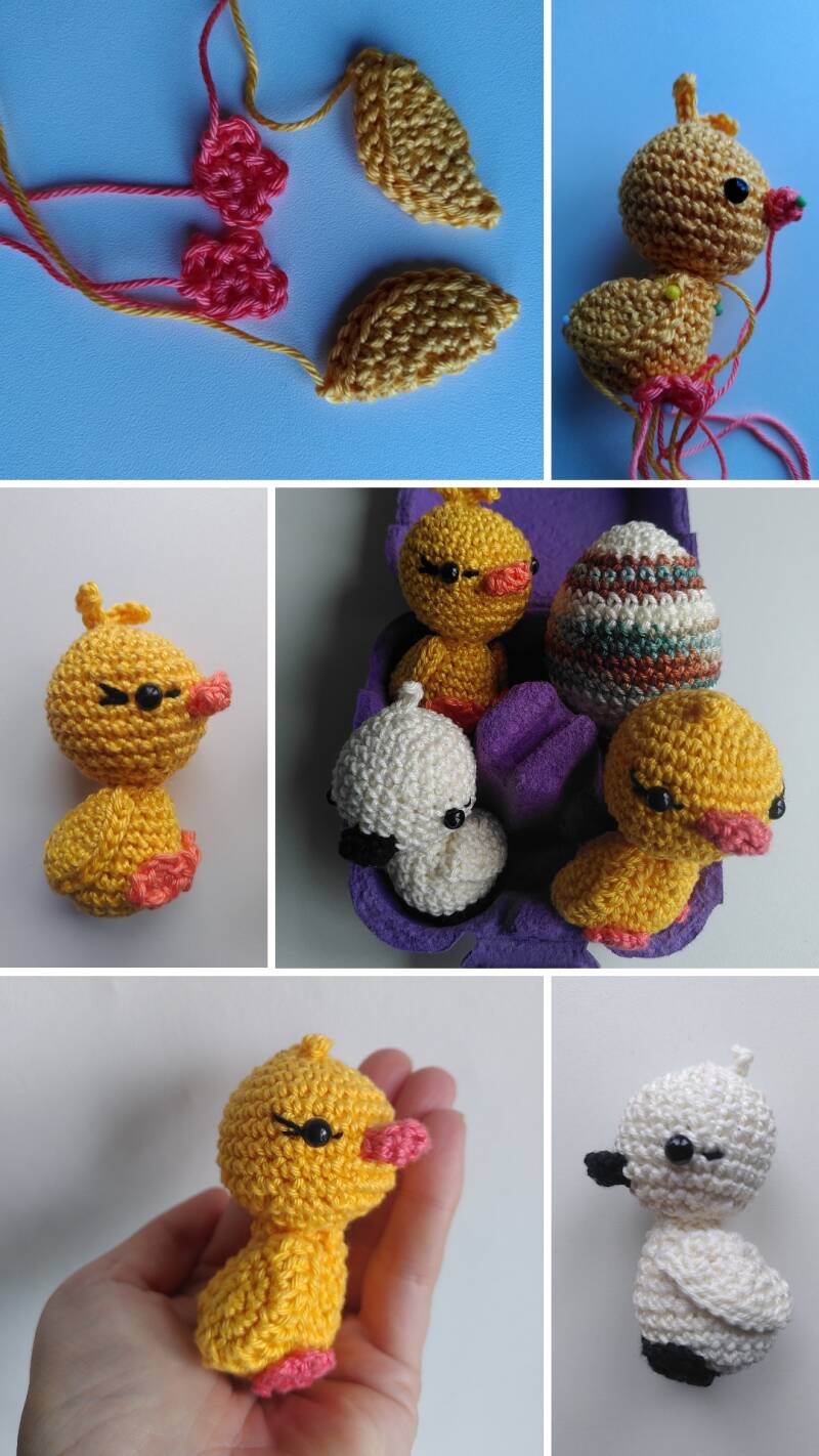 foto onderdelen, eend, zwaan, ei, yummigurumi, haakpatroon, gratis