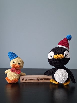circus cal, caro's atelier,yummigurumi, pinguin, bal, eendje