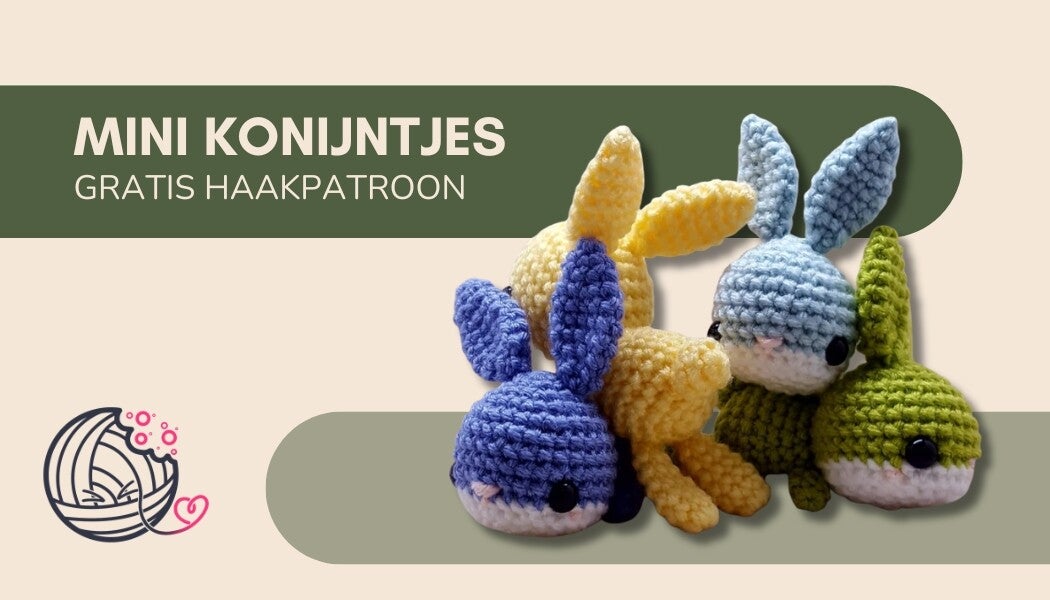 Mini konijntjes, haakpatroon, yummigurumi