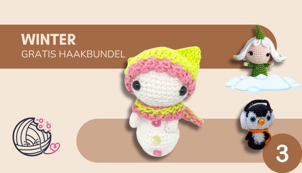 Winter haakbundel, sneeuwOp, pinguin, haakpatroon, yummigurumi, amigurumi