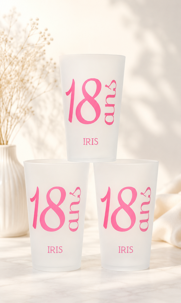Gobelet personnalisé 18 ans avec prénom