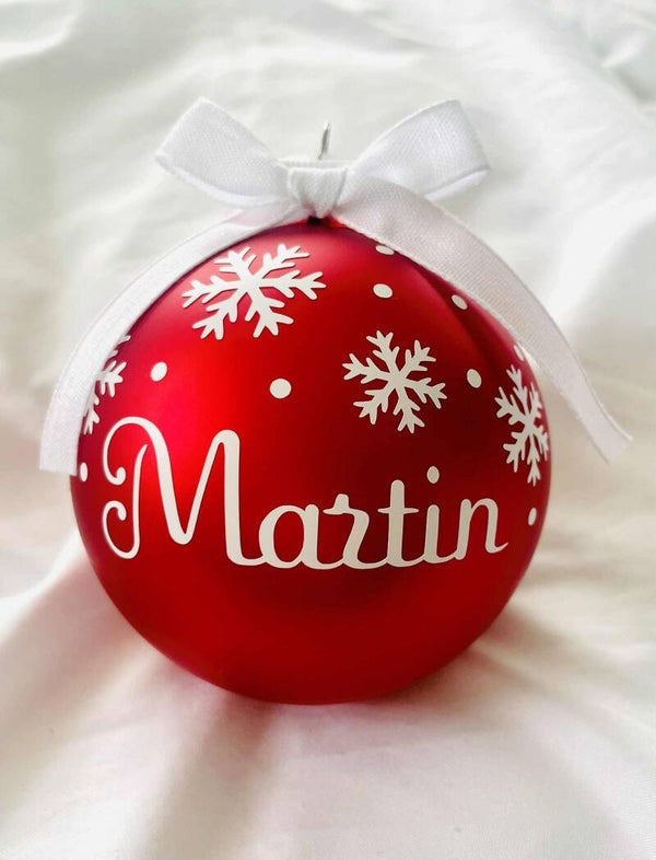 Boule de Noël personnalisée flocons de neige