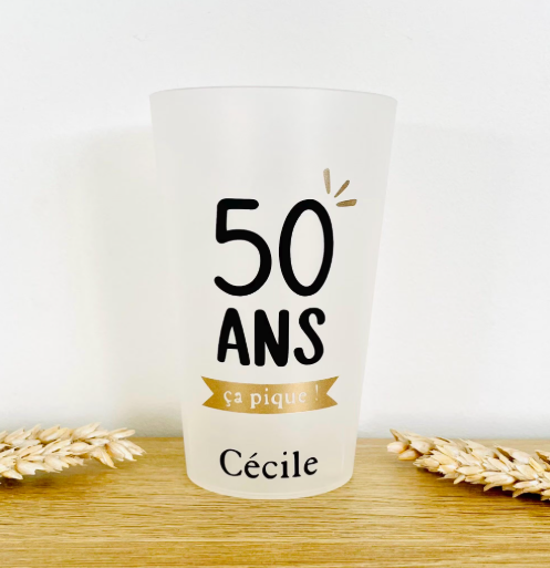 Gobelet personnalisé anniversaire | 50 ans ça pique !