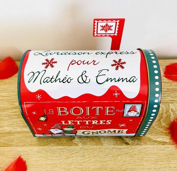 Boîte aux lettres de Noël personnalisée | gnomes de Noël