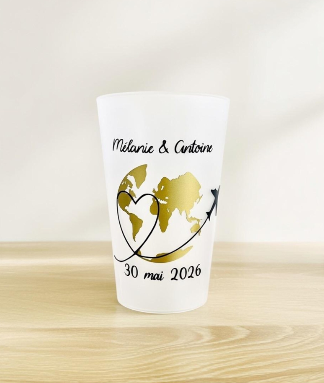 Gobelet personnalisé thème voyage | globe