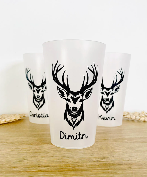 Gobelet personnalisé thème chasse | tête de cerf