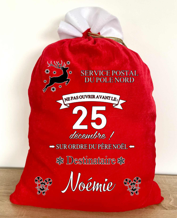 Hotte du Père Noël personnalisée