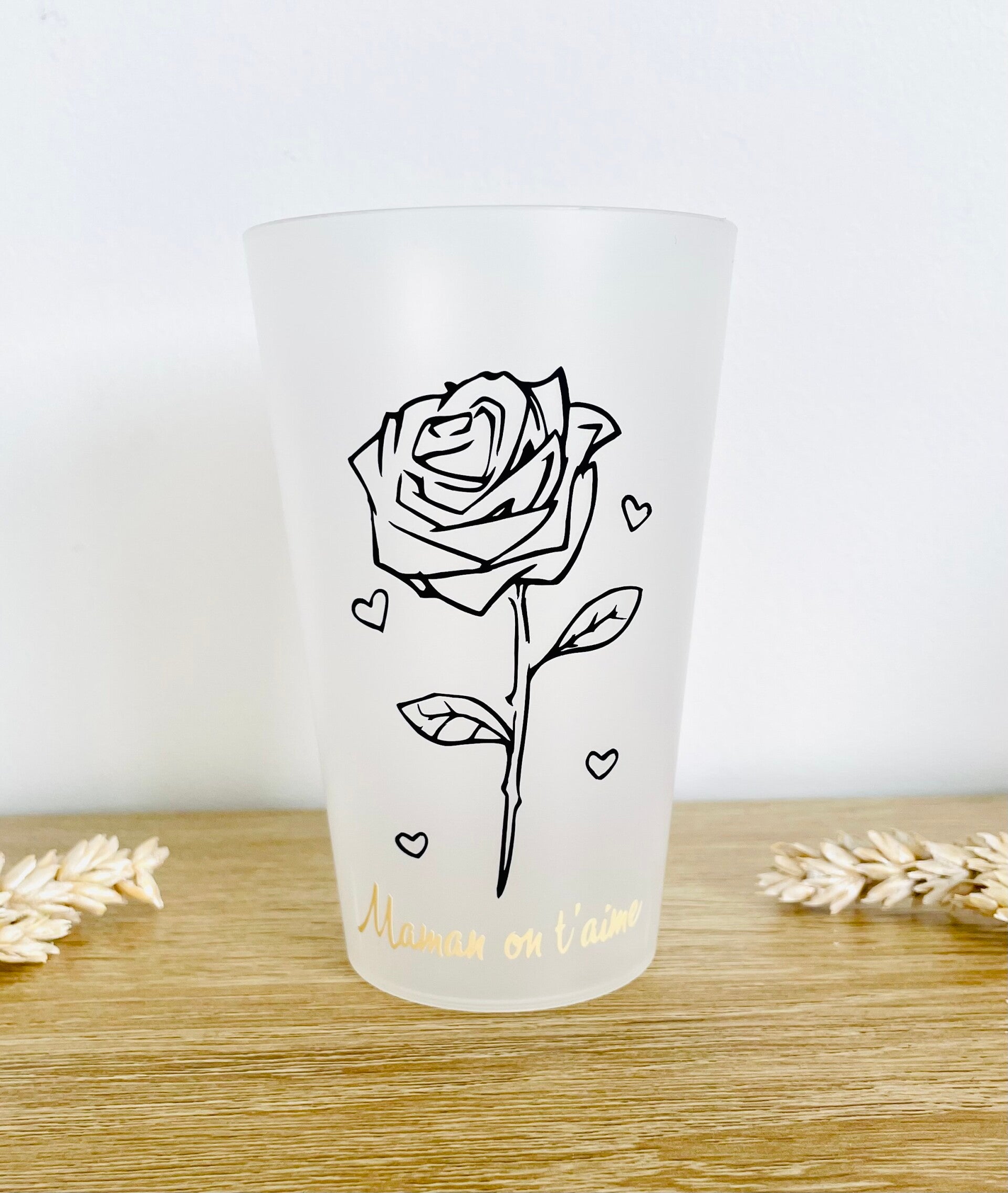 Gobelet personnalisé rose avec inscription