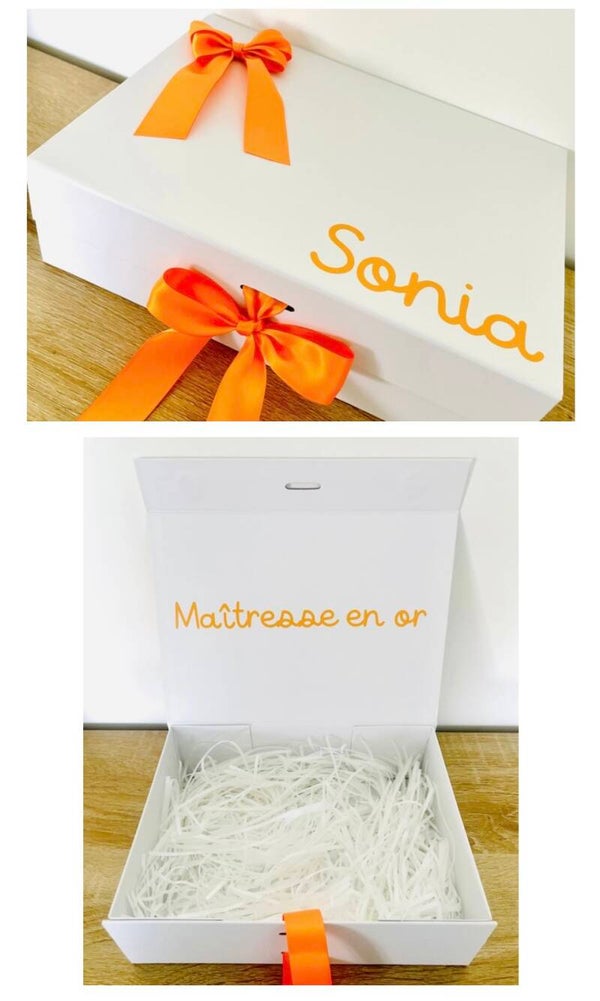 Boîte cadeau personnalisée | Maîtresse en or