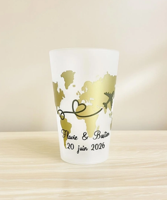 Gobelet personnalisé thème voyage | map monde