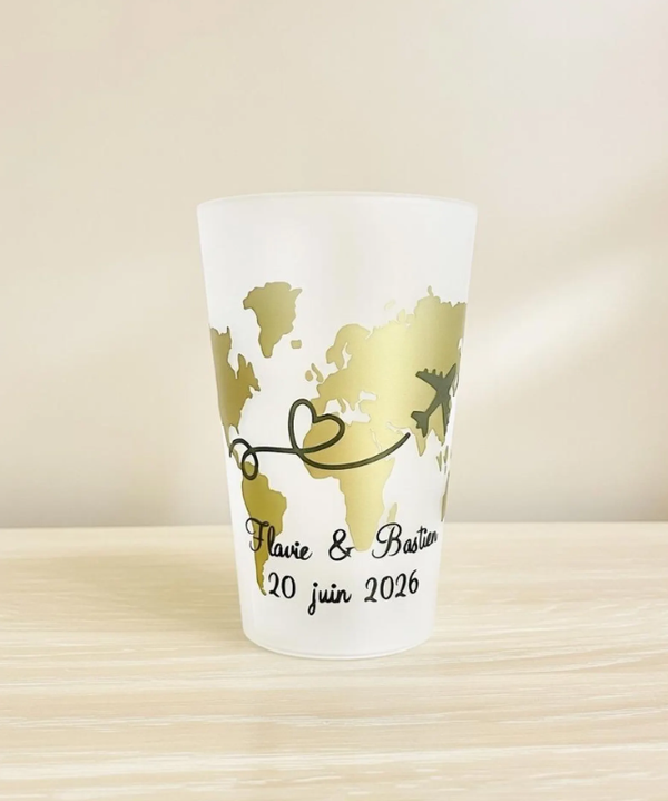 Gobelet personnalisé thème voyage | map monde