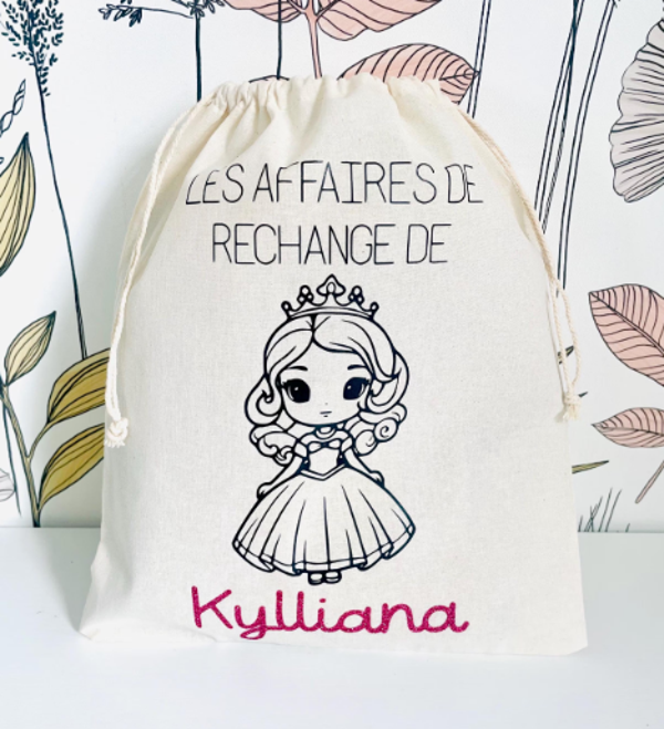 Pochon personnalisé princesse | les affaires de rechange de ...