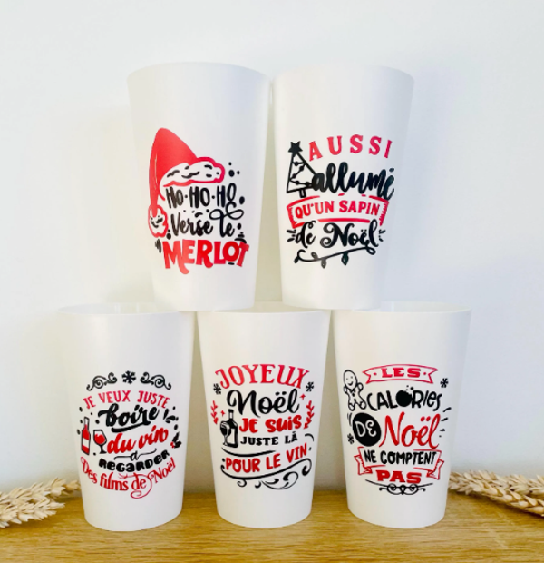 Gobelet personnalisé Noël | décoration de table