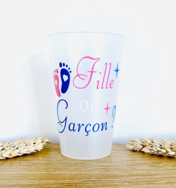 Gobelet personnalisé babyshower SANS date et prénoms | gender reveal | fête prénatale