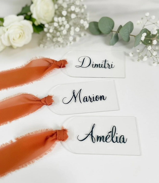 Marque place en plexiglass | terracotta