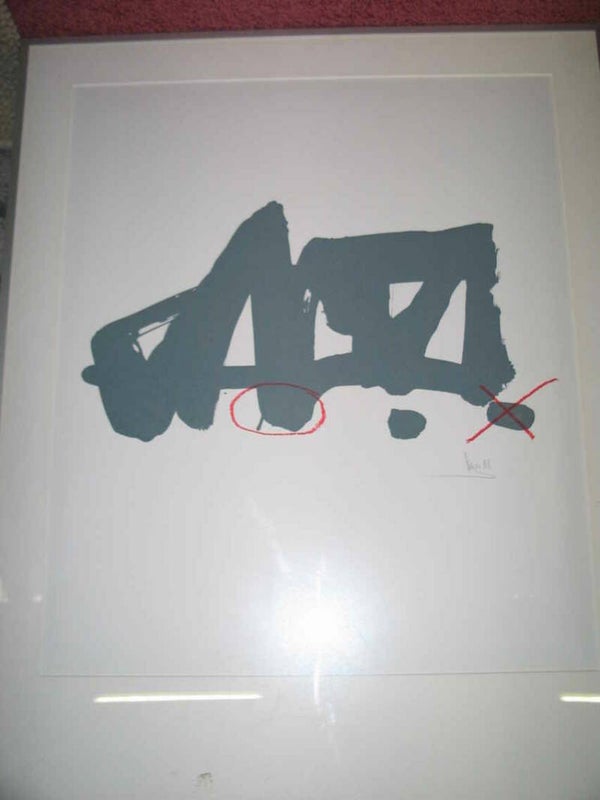 Arty Grimm - Grijs/rood teken ( 57,3 * 72,6 incl. lijst)