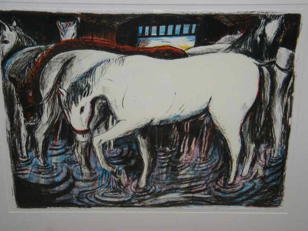 1062 - Paul Klemann - Paarden in stal (80 * 100 incl lijst)