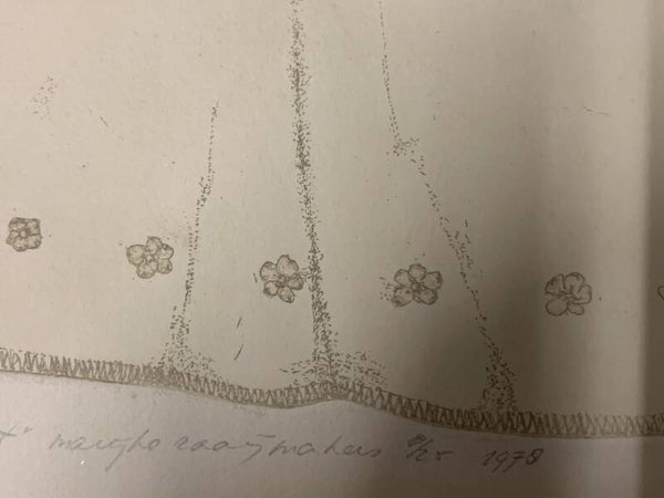 1196 - Marijke Raaymakers - Zakdoekje vergeet me niet ( 50 * 65 incl lijst)