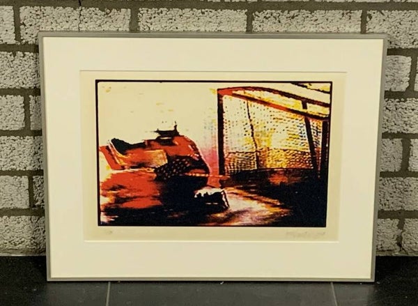 1215 - Jan Lanting - Ijshockey ( 50 * 65 incl. lijst)