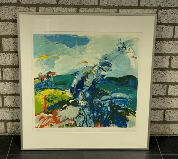 1240 - Jan van Diemen - Wielrennen ( 75 * 80 incl lijst)