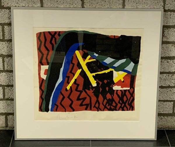 1241 - Nicolaas Maathuis - Abstract rood ( 75 * 80 incl. lijst)