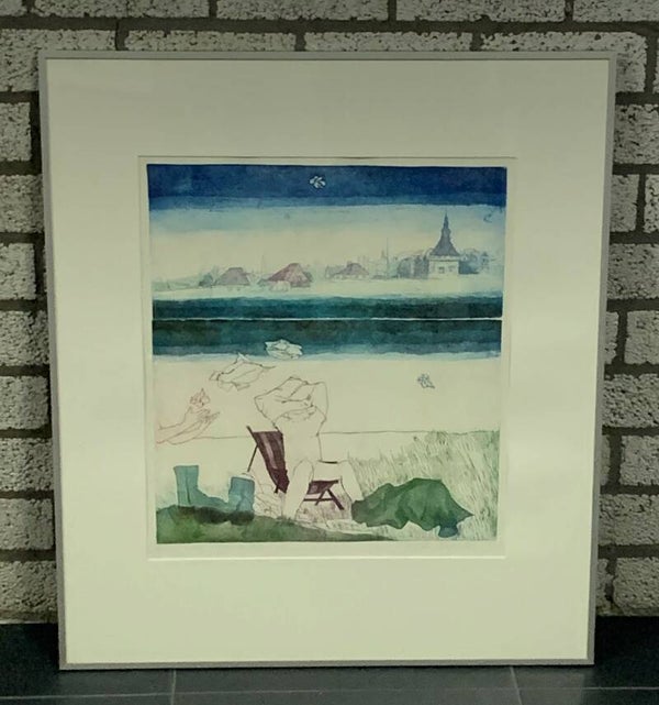 1276 - Sylvia Oudkerk - Een zomerse dag ( 70 * 80 incl .lijst)